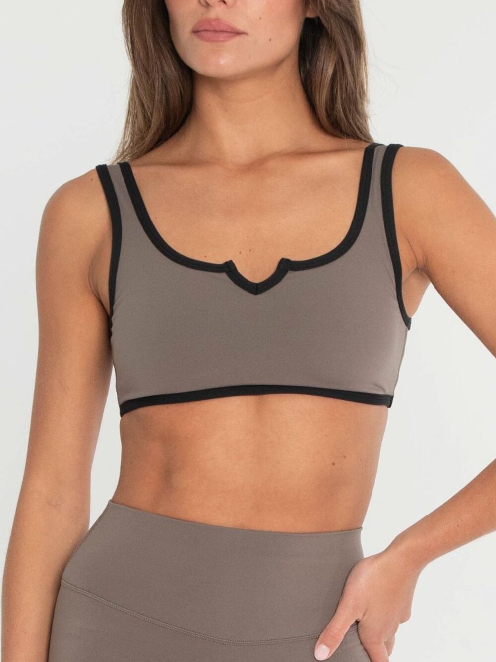 FORM V Scoop Bra - Walnut/Black - Size Small